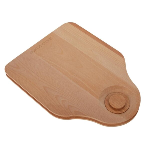 Curtis Stone 2-in-1 Reversible Beech Wood Cutting Board with Chute - Picture 7 of 12